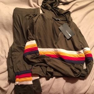 Fashion Nova Two Piece Crop Lounge/Legging Set